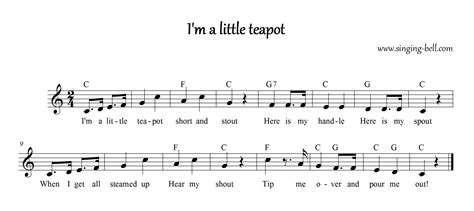 I’m a Little Teapot | Song, Karaoke, Printable Score, PDF
