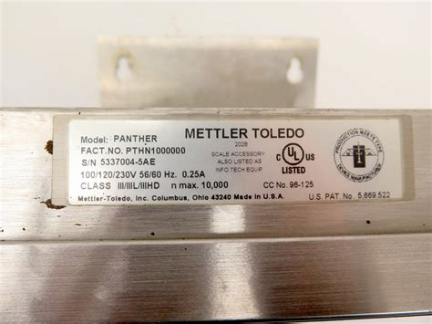 Mettler Toledo Panther Plus PTHN1000000 100-230Vac 56/60Hz 0.25A Scale – Advance Operations