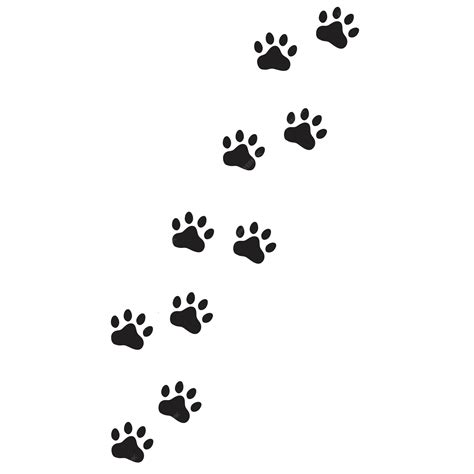 Silhouette of cat paws paw prints the dog and cat puppy icon. traces of ...