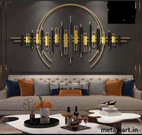 Metallic Golden Eclipse Tube Wall Art (55 x 30 Inches) - Punam Metalcrafts
