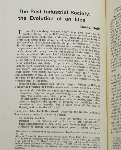 The Post-Industrial Society: The Evolution of an Idea | Daniel Bell | First edition