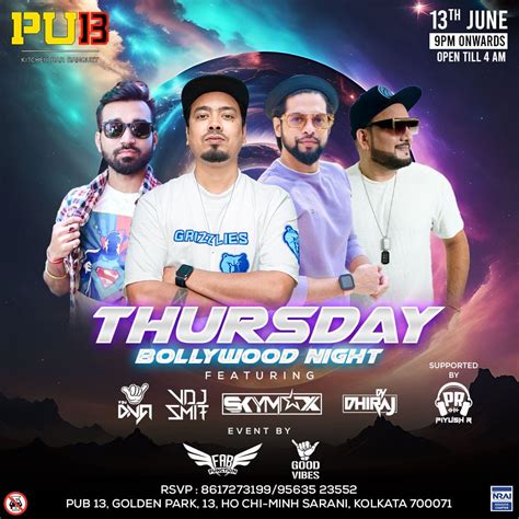THURSDAY BOLLYWOOD NIGHT FT VDJ SMIT SKYMAX , PUB13, Kolkata, 13 June ...