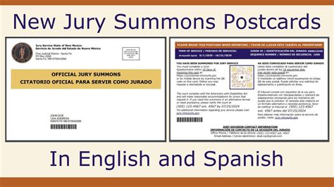 New Jury Summons Postcards - Jury Duty