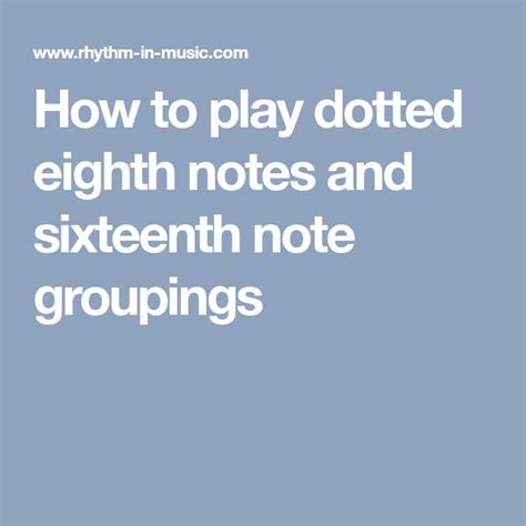 Image result for How to Count Dotted 8th Notes