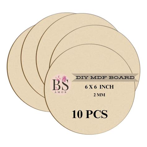 DIY 6-inch Round Wooden Boards - Pine Wood MDF for Resin, Mandala ...
