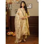 Light Pink Embroidered Chanderi Suit- Set of 3