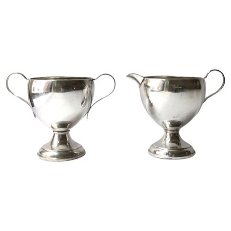 Sterling Silver Creamer and Sugar Set For Sale at 1stDibs