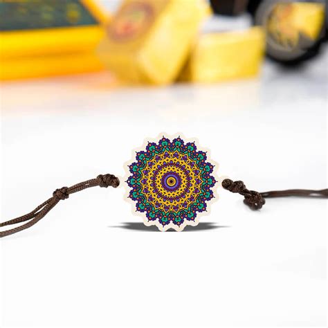 Mandala Wooden Rakhi– Bigsmall.in