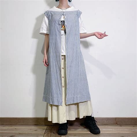 20‐30s hickory cotton apron dress | LEMON