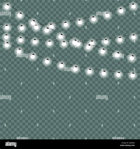 Christmas lights, garlands isolated. Vector illustration Stock Vector ...