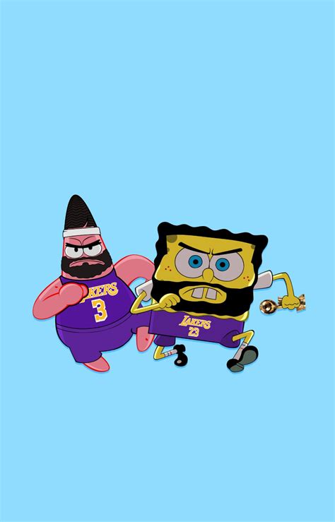 Lebron James & Anthony Davis Spongebob - Los Angeles by sportsign ...