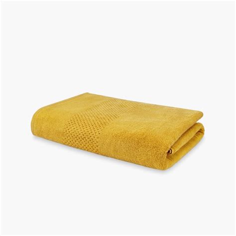 Buy SPACES Swift Dry Yellow Textured Cotton Bath Towel - 75x150cm from ...