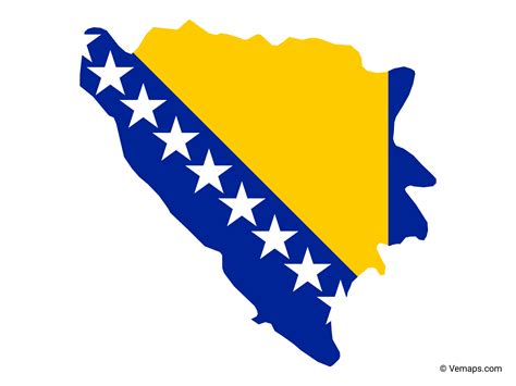 Flag Map of Bosnia and Herzegovina | Free Vector Maps