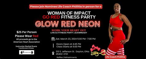 Glow Red Neon Work Your Heart Out Fitness Party, Montgomery County ...