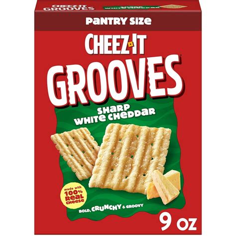Cheez-It Grooves Sharp White Cheddar Crackers - 9oz - Pack of 2 ...