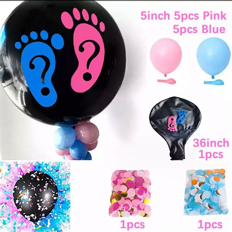 TUOBARR Gender Reveal Kit, 36in Bck Baoons With Blue Baoons, Tassels ...