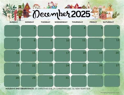 Printable Calendar December 2025 Free Printable Pdf