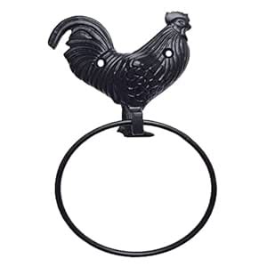 Shristy Hardware Cock Black Antique Iron Towel Ring (Black Powder ...