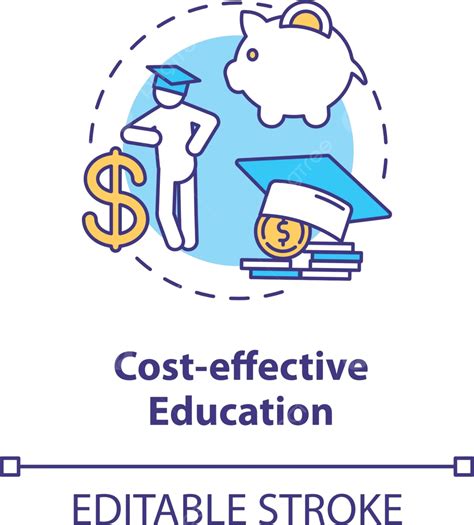 Cost Effective Education Concept Icon E Learning School Fees Vector, E ...