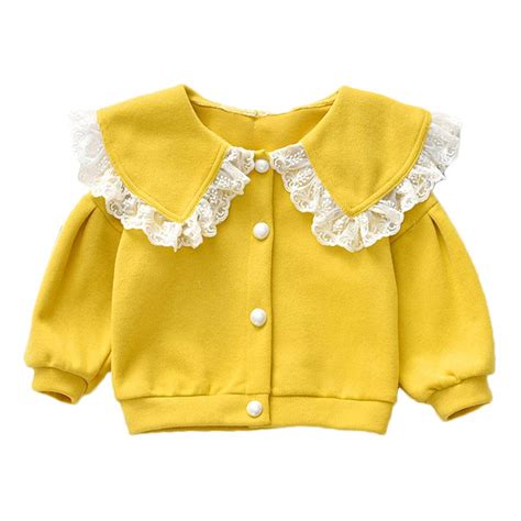 Buy Hopscotch EW Girls Cotton Full Sleeves Applique Cardigan in Yellow ...