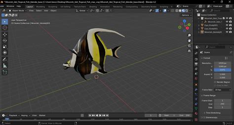 3D Moorish Idol Tropical Fish | 3D Molier International