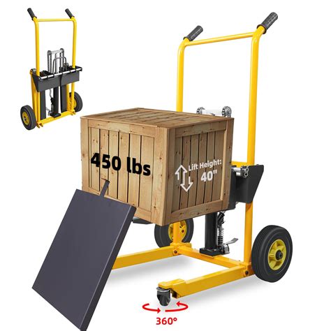 Foldable Hydraulic Material Lift Winch Stacker With Swivel Wheels ...
