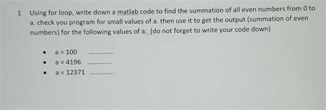 Image result for Using for Loop to Sum Even Numbers in MATLAB