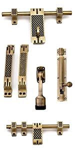 Atom 10 inches Steel Single & Double Door Fittings Set | Hardware ...
