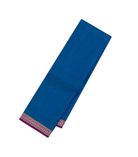 Blue Handloom Soft Silk Saree With Contrast Border-SO4469