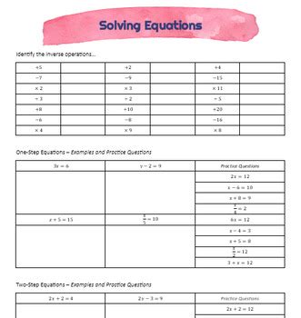 Solving Equations with Inverse Operations 的图像结果