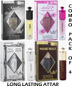 Manasik Najdi, Mahsem Al Soudaf, Musk Abiyad & Mirage AQD Floral Attar ...