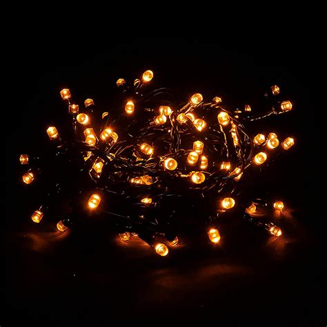Orange Halloween String Lights - 100 LED Orange String Lights Plug in ...