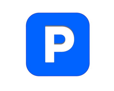 Blue P button is the letter P inside square flat icon, represent parking zones 53391078 PNG