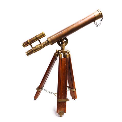 Antique Finish Double Barrel Brass Telescope with Tripod Stand ...