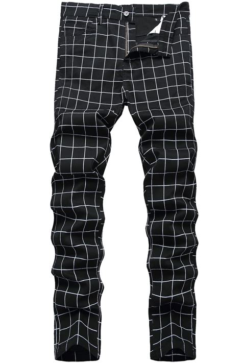 LZLER Men's Plaid Dress Pants Casual Stretch Chino Pant for Men ...