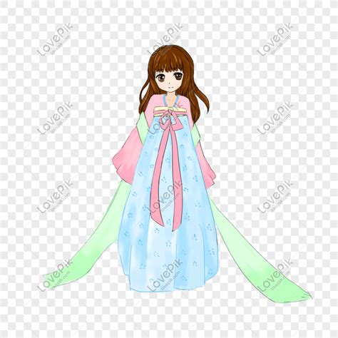 Ancient Character Little Princess Hanfu Qixiu Skirt PNG Transparent ...