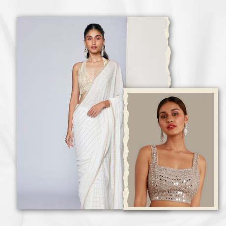 White Saree Blouse Combinations: Stylish Pairings Online | Aachho