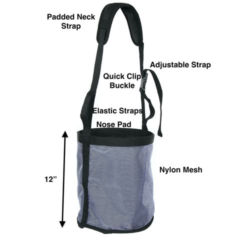 Majestic Ally Horse Feed Bag, Heavy Duty Nylon Mesh Grain Feed Bag ...