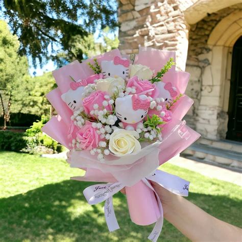 Hello Kitty Inspired Flower Bouquet, Bouquet, Flower Bouquet, Birthday ...