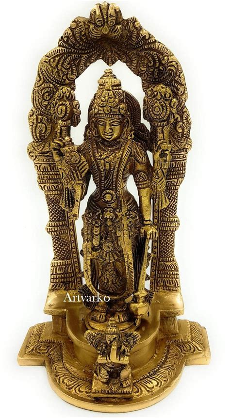 Buy Kartique Brass Lord Bhagwan Vishnu Narayan Statue Murti Holding ...
