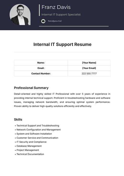Free IT Resume Templates to Edit Online and Download