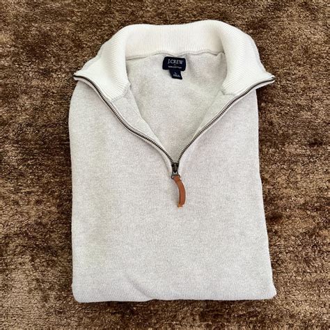 J.Crew Men's White and Cream Jumper | Depop