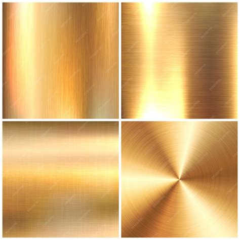 Premium Vector | Realistic brushed metal textures set polished ...