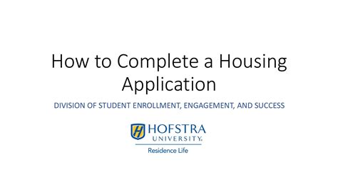 How to Complete a Housing Application | Hofstra University by Hofstra ...