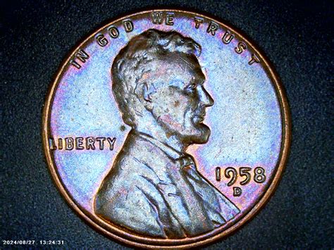 1958 D Lincoln Wheat Cent Nice Toning - For Sale, Buy Now Online - Item ...
