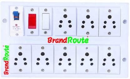 BrandRoute Anchor Extension Board Fitted with-8 Sockets(6 Amp),1 ...