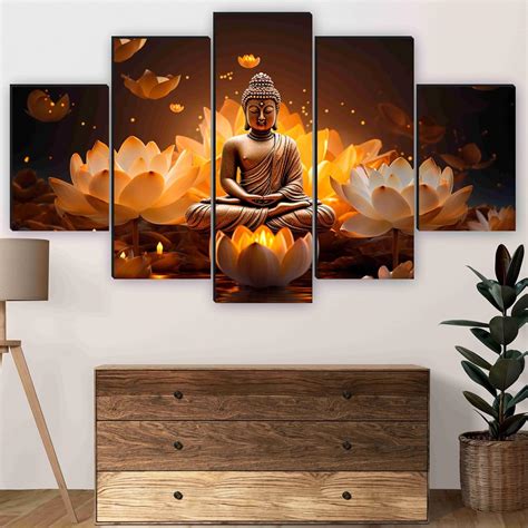 SAF Buddha Paintings for Wall Decoration - Set Of Five, 3d modern art ...