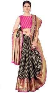 Buy MR Y Woven Banarasi Jacquard Black Sarees Online @ Best Price In ...