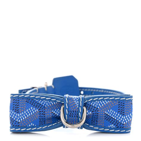 GOYARD Goyardine Dog Collar Sky Blue 1211056 | FASHIONPHILE