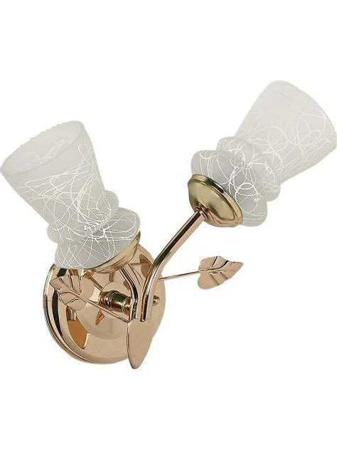 Somil Twins Golden Wall Lamp with Decorate Glass Shades and Stylish ...